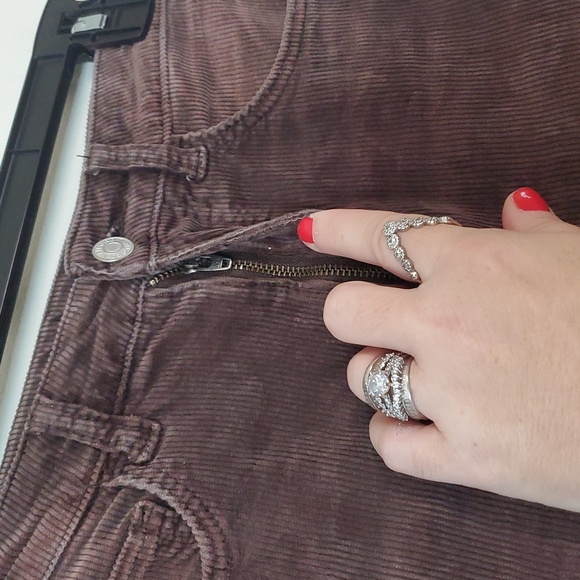Anthropologie Pilcro Brown Cordoroy Flareleg Pants Size 24 Stretch Button Close - Picture 5 of 14